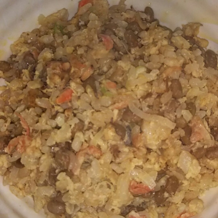 超簡単!納豆桜エビ入りチャーハン